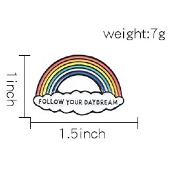 Daydream Rainbow Enamel Pin Celebrate LGBTQ Pride Queer Love Inspirational Badge - Picture 3 of 6